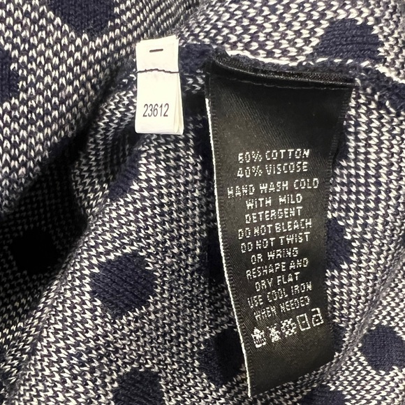 AUGUST SILK Women’s Navy Blue Polkadot Button Down Cardigan Sweater Size M - Picture 4 of 4